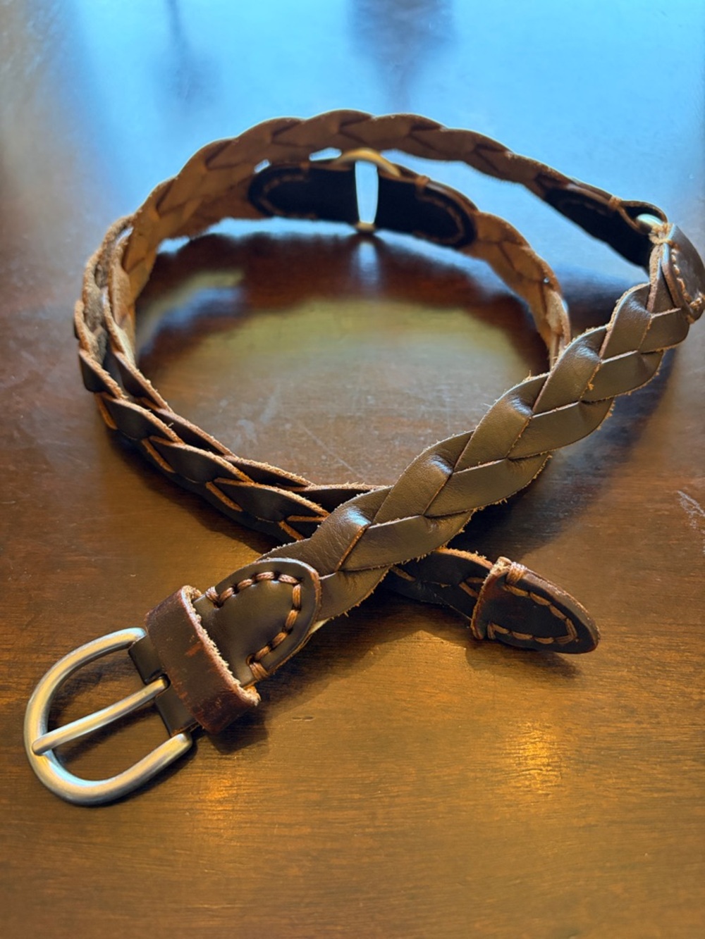 Women’s Braided Leather Belt - Brown